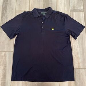 Master’s Collection Golf Polo Shirt Navy Blue Logo Men’s XL Pima Cotton